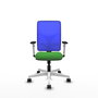 PIQUERAS Y CRESPO Silla de oficina Motilla con mecanismo Sincro, asiento Verde y respaldo Azul