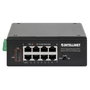 Intellinet Conmutador de Red Gigabit Ethernet 8 Puertos PoE+ Industrial con Passthrough PoE, 1x PD PoE 95W, 7x PSE PoE, Strombudget 120W, Montaje en Rail DIN
