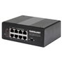 Intellinet Conmutador de Red Gigabit Ethernet 8 Puertos PoE+ Industrial con Passthrough PoE, 1x PD PoE 95W, 7x PSE PoE, Strombudget 120W, Montaje en Rail DIN