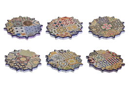 DKD Home Decor Imán Mediterráneo Azul Blanco 7.5 x 7.5 x 0.7 cm (72 Unidades)