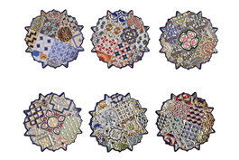 DKD Home Decor Imanes Azulejos Dorado Surtido de 6