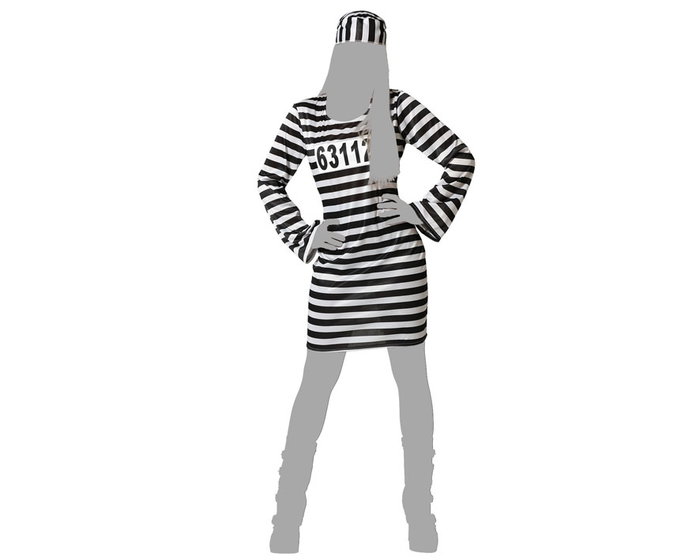 Disfraz Presa Mujer Blanco y Negro XS-S Disfraz Presa Mujer Blanco y Negro XS-S