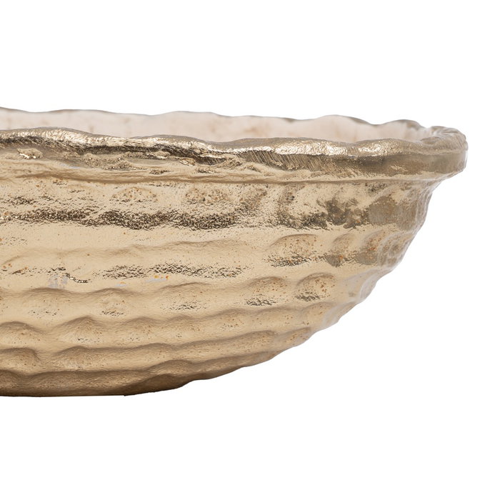 Bandeja Blanco-Champán Metal Decoración 39 X 23,25 X 9,50 cm