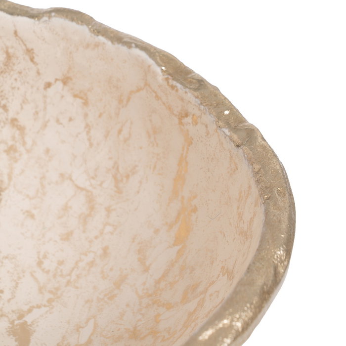 Bandeja Blanco-Champán Metal Decoración 39 X 23,25 X 9,50 cm