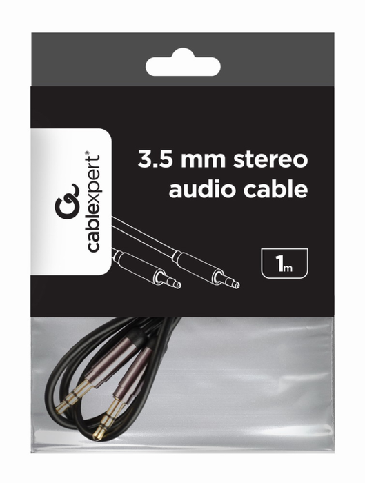GEMBIRD CCAP-444-1M Cable de Audio 3.5mm Macho a Macho, 1 Metro, Negro GEMBIRD CCAP-444-1M Cable de Audio 3.5mm Macho a Macho, 1 Metro, Negro