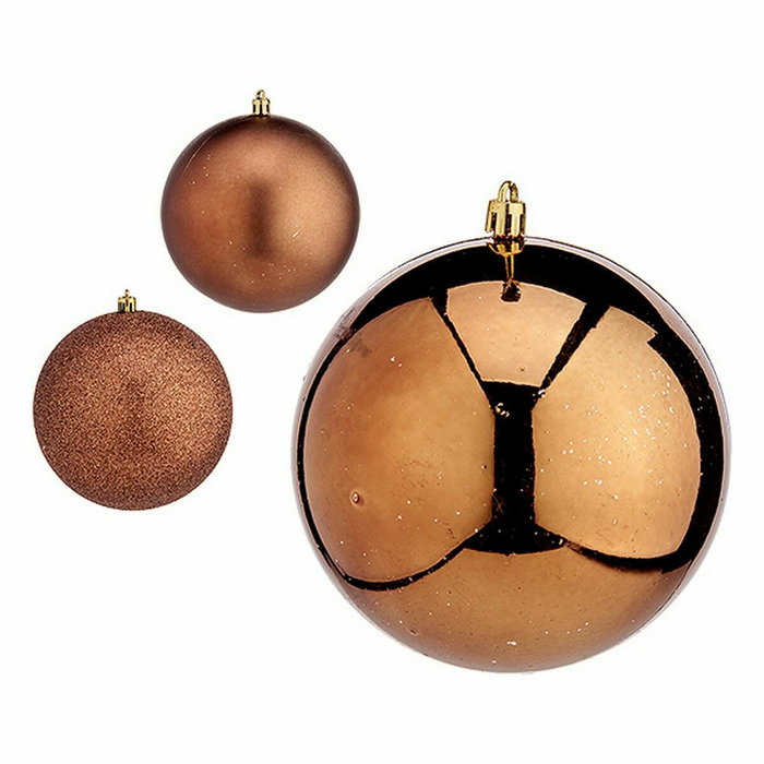 Set de Bolas de Navidad Krist+ Marrón Plástico (6 Unidades) Set de Bolas de Navidad Krist+ Marrón Plástico (6 Unidades)