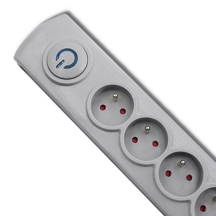 Qoltec Regleta protectora contra sobretensiones, 5 tomas, 3m, Gris Qoltec Regleta protectora contra sobretensiones, 5 tomas, 3m, Gris