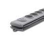 Qoltec Regleta protectora contra sobretensiones, 5 tomas, 3m, Gris