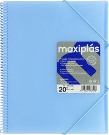 GRAFOPLAS Carpeta de fundas Maxiplas A4 con 60 fundas Azul Soft