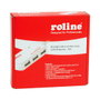 ROLINE Hub USB 2.0 de 4 puertos con repetidor, Blanco