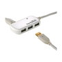 ROLINE Hub USB 2.0 de 4 puertos con repetidor, Blanco