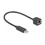 DeLOCK Cable de conexión serial 64162, USB 2.0 Tipo-A a RS-232 RJ45, 25 cm, Negro