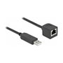 DeLOCK Cable de conexión serial 64162, USB 2.0 Tipo-A a RS-232 RJ45, 25 cm, Negro