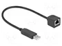DeLOCK Cable de conexión serial 64162, USB 2.0 Tipo-A a RS-232 RJ45, 25 cm, Negro