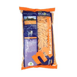 Nova Diet Macarrones Integrales Ecológicos 500g - Pasta de Trigo Duro Bio