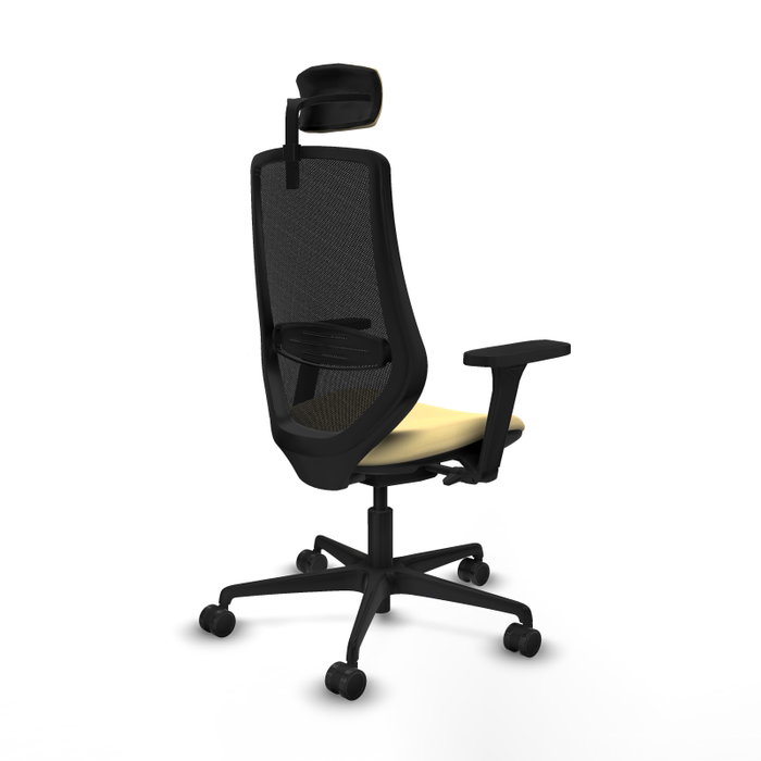 PIQUERAS Y CRESPO Silla de oficina Mardos con mecanismo Sincro/Traslack Crema y Negro