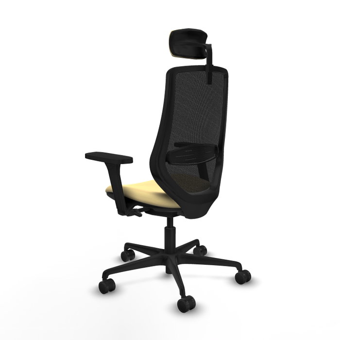 PIQUERAS Y CRESPO Silla de oficina Mardos con mecanismo Sincro/Traslack Crema y Negro