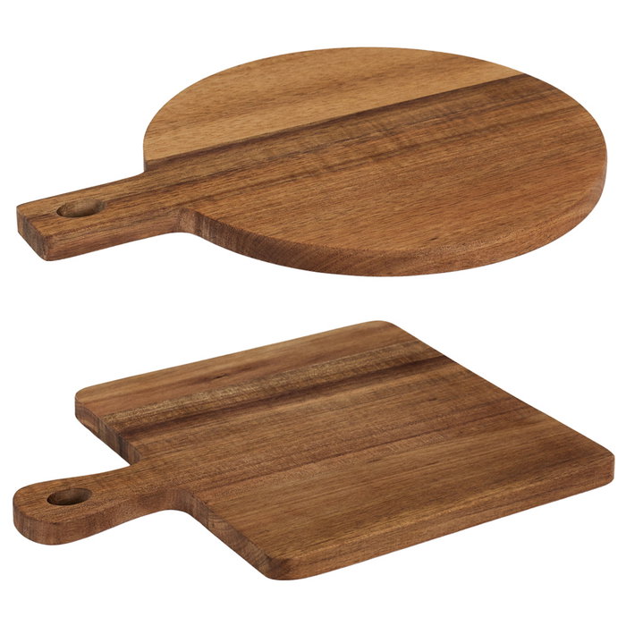 Home Deco Factory Tabla Acacia Redonda/Cuadrada Cocooning para Servir o Presentación 26x20x1 cm