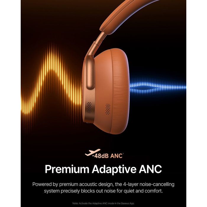 Baseus Inspire XH1 Sound by Bose Auriculares On-Ear Naranja con ANC Baseus Inspire XH1 Sound by Bose Auriculares On-Ear Naranja con ANC