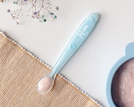 KioKids Cuchara Step 1 Silicona Azul Para Bebé +6 Meses