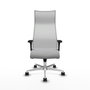 PIQUERAS Y CRESPO Sillón Albacete Gris Claro y Blanco con Mecanismo Sincro y Base de Aluminio
