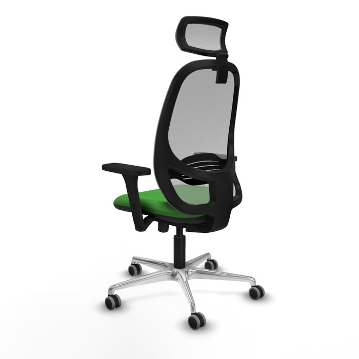 PIQUERAS Y CRESPO Silla de oficina Cilanco con mecanismo Sincro/Traslack, Verde y Gris