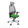 PIQUERAS Y CRESPO Silla de oficina Cilanco con mecanismo Sincro/Traslack, Verde y Gris