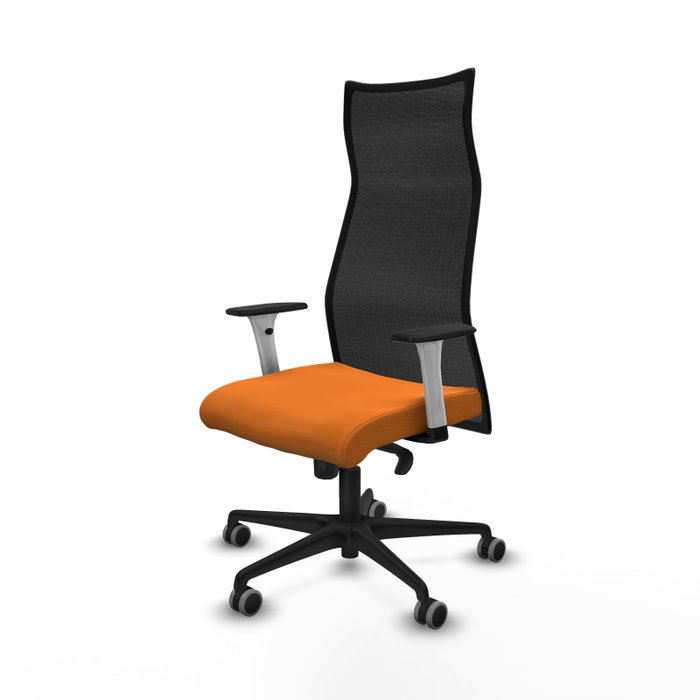 PIQUERAS Y CRESPO Sillón Albacete con mecanismo Sincro, Similpiel Naranja y Malla Negro PIQUERAS Y CRESPO Sillón Albacete con mecanismo Sincro, Similpiel Naranja y Malla Negro