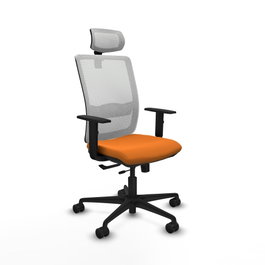 PIQUERAS Y CRESPO Silla de oficina Haches con mecanismo Sincro/Traslack Naranja y Blanco