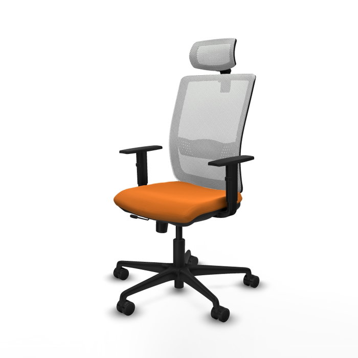 PIQUERAS Y CRESPO Silla de oficina Haches con mecanismo Sincro/Traslack Naranja y Blanco PIQUERAS Y CRESPO Silla de oficina Haches con mecanismo Sincro/Traslack Naranja y Blanco