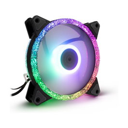 Inter-Tech ARGUS RS-071 RGB Ventilador 120x120x25 mm con efecto cristal