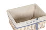 DKD Home Decor Cesta Mediterraneo Set de 5 Beige Azul Poliester y Algodon 38 x 48 x 13 cm