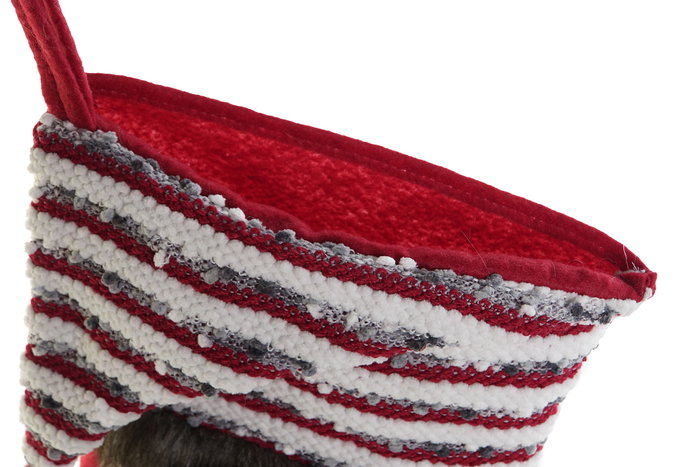 DKD Home Decor Calcetín Decorativo Gnomo Rojo Blanco Gris Poliéster 3x52x28 cm (6 Unidades) Modelos Surtidos