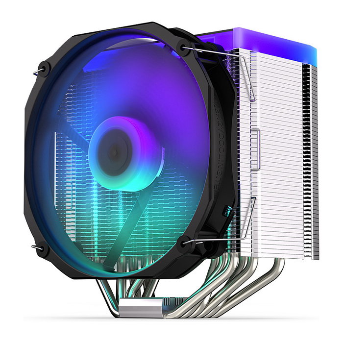 Endorfy Fortis 5 ARGB Refrigerador de Aire para Procesador, 140 mm, Negro, 220W TDP, Multi LED, Soporta LGA1700/AM5/AM4 y Otros Sockets