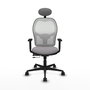 PIQUERAS Y CRESPO Silla de oficina Jorquera con mecanismo Sincro/Traslack, Gris y Blanco