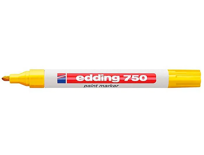 Edding Marcador Permanente Tinta Opaca 750 Amarillo (Set de 10) (Set de 10)