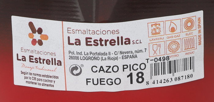 La Estrella Cazo Pico 18cm - 2.2L Fuego