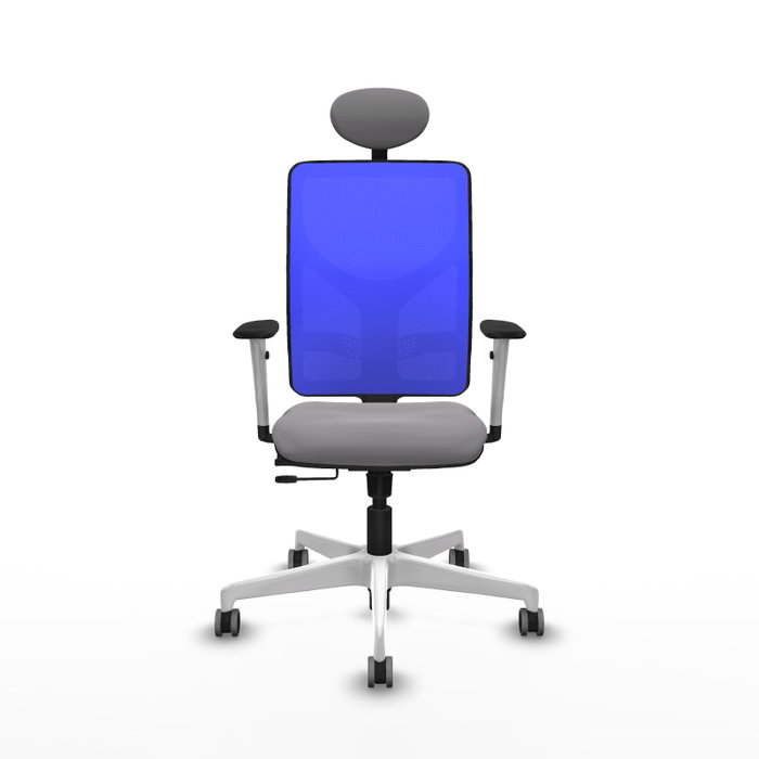 PIQUERAS Y CRESPO Silla de oficina Motilla con mecanismo Sincro/Traslack, Gris y Azul