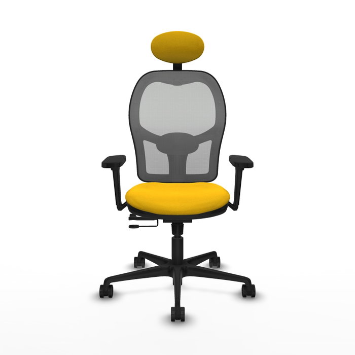 PIQUERAS Y CRESPO Silla de oficina Jorquera con mecanismo Sincro/Traslack, Amarillo y Gris