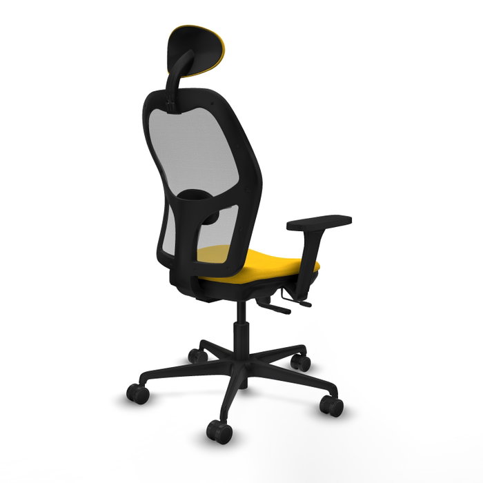 PIQUERAS Y CRESPO Silla de oficina Jorquera con mecanismo Sincro/Traslack, Amarillo y Gris