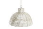 DKD Home Decor Lámpara de Techo de Hierro Blanca Simil Fibra