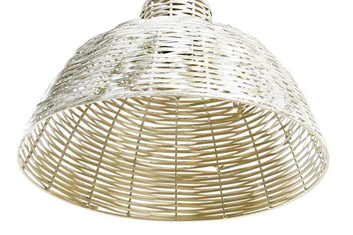 DKD Home Decor Lámpara de Techo de Hierro Blanca Simil Fibra