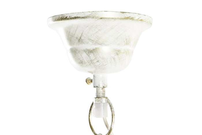 DKD Home Decor Lámpara de Techo de Hierro Blanca Simil Fibra