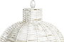 DKD Home Decor Lámpara de Techo de Hierro Blanca Simil Fibra