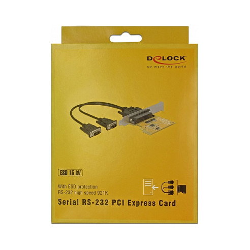 DeLOCK 62996 PCI Express x1 Karte a 2x Seriell RS-232 High Speed 921K ESD Überspannungsschutz