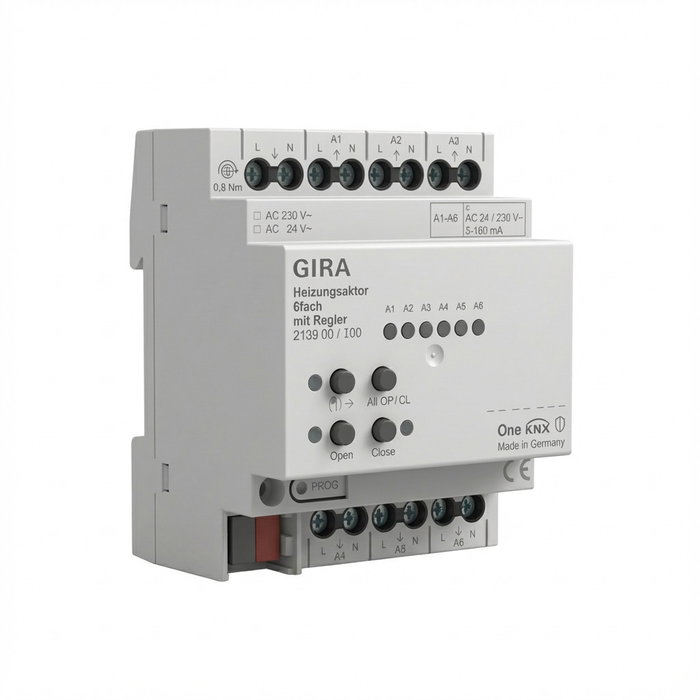 GIRA 213900 Heizungsaktor 6f Regler OneK - Actuador de Calefacción con 6 Salidas GIRA 213900 Heizungsaktor 6f Regler OneK - Actuador de Calefacción con 6 Salidas