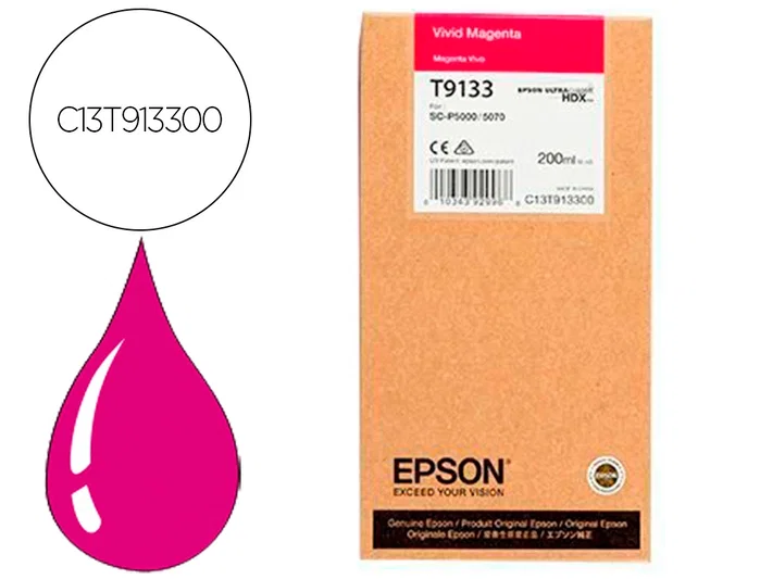 Epson Cartucho de Tinta T9133 Vivid Magenta 200ml