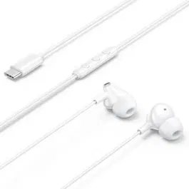 Vention Auriculares Intrauditivos Echo Lite USB-C con Micrófono Cableados Blancos