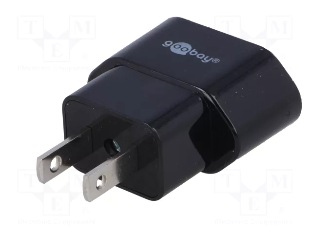 GOOBAY Adaptador de Viaje Negro
