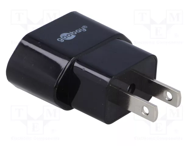 GOOBAY Adaptador de Viaje Negro